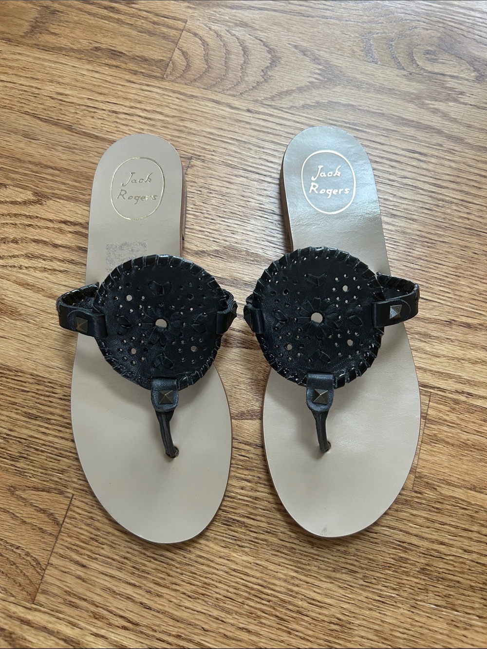 Jack Rogers Black Leather Sandals